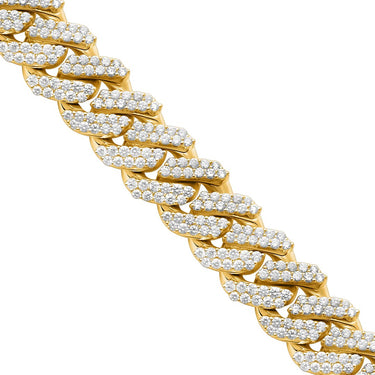 Diamond Flowerset Cuban in 14k Two Tone Gold 25.75 Ctw